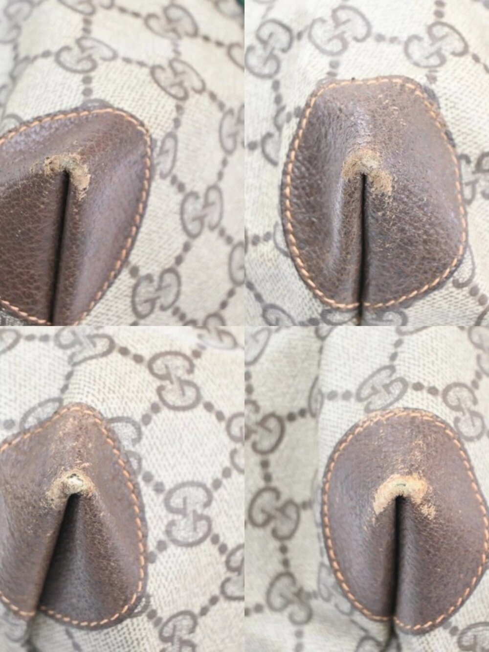 GUCCI Logo GG Sherry Line Boston Hand Bag PVC Leather Beige Italy 32MA454 - Picture 7 of 16